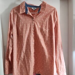 Croft & Barrow Peach Heart Print Women's Plus- Size Shirt